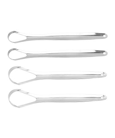 Stainless Steel Adult Tongue Scraper Set - Portable Reusable Fresh Breath Cleaner (2pcs, S) - Buy Online on GoSupps.com