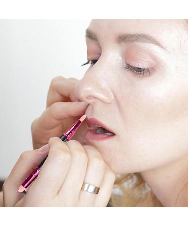 Lip Gloss Brush Dual-ended Makeup Brush - Dual-ended Lipstick Blending Brush Round And Flat Head Makeup Brush With Dust-Proof Lid - Buy Online on GoSupps.com