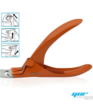 YNR 3 Way Acrylic Nail Clipper UV Gel False Fake Nail Cutter Professional Salon & Manicure Art Tool (Orange) - Buy Online on GoSupps.com