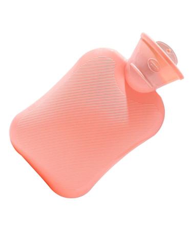 Rubber hot water bottle with soft hot water bottle for neck and shoulder back legs waist warming (500ML pink)