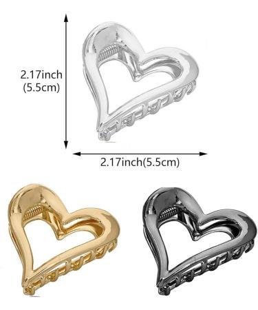 6 Pack Heart-Shaped Hair Clips Metal High Ponytail Holders Anti-Slip Retro Hair Barrettes for Women Girls - Buy Online on GoSupps.com