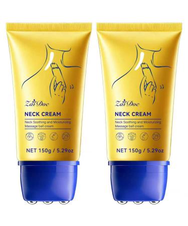 ZAIDOC 2 Packs Neck Cream with Roller Anti-Aging Neck & Chest Cream with Multi-Peptide Collagen Urea for Moisturizing Tightening and Firming Smooths Wrinkles & Fine Lines 10.58oz