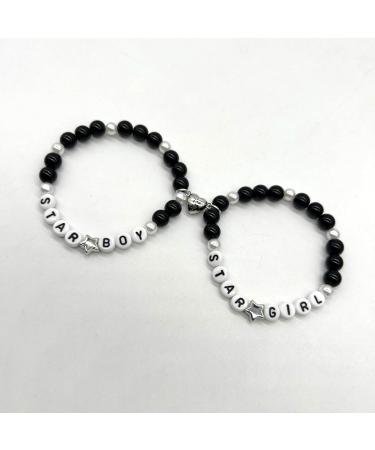 Oralgos Colorful Pearl Bracelets - Stackable Star-Shaped Jewelry Trendy Valentine's Day Accessory 2-Piece Hand Chain Set - Buy Online on GoSupps.com