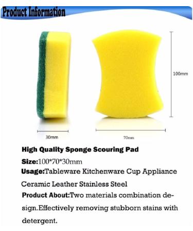 Kitchen Cleaning Sponge Eco Non-Scratch | Dish Scrub Sponge (24 Pack) - Buy Online on GoSupps.com