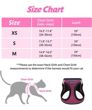 Cat Harness and Lead for Walking Escape Proof Adjustable Kitten Harness and Lead Set with Reflective Strip Soft Mesh Kitten Vest Harness for Outdoor Comfort Fit Easy to Control XS Pink - Buy Online on GoSupps.com