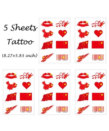 CARGEN China Flag Temporary Tattoos for Football World Cup - National Flag Sticker for Kids & Adults - Buy Online on GoSupps.com