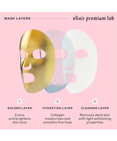 Collagen Sheet Mask Set - Korean Skincare for Sensitive Skin - 24K Gold Brightening Facial Mask - Reduce Fine Lines and Wrinkles - Bridesmaid Gift (6 Pack) - Buy Online on GoSupps.com