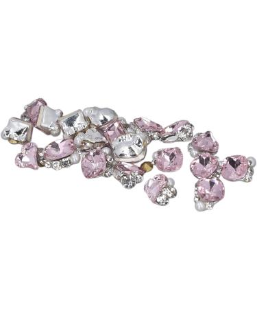 Nail Charms Different Shapes Nail Design Rhinestone Nail Decoration Box Set 20 Pieces for Performance (Pink) - Buy Online on GoSupps.com