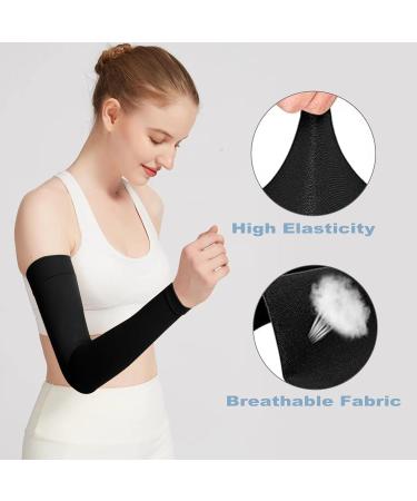 Arm Compression Sleeve for Men & Women - 20-30 mmHg Full Arm Support for Pain Relief Swelling & Recovery - Black Large - Buy Online on GoSupps.com