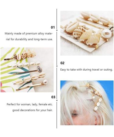 Holibanna Pearl Hair Clip Set - 5 Shell Hairpins for Women | Ocean-Inspired Hair Accessories | Perfect for Parties & Weddings - International Shipping Available - Buy Online on GoSupps.com