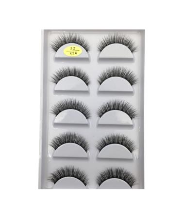 UAMOU 10/50 Boxes 37 Style 5 Pairs Natural 3D False Eyelashes Makeup Fake Eye Lashes Faux Cils Make Up Beauty Maquillaje Cheerfully (Color : 5Pairs X26 Size : 20 Boxes 100Pairs)