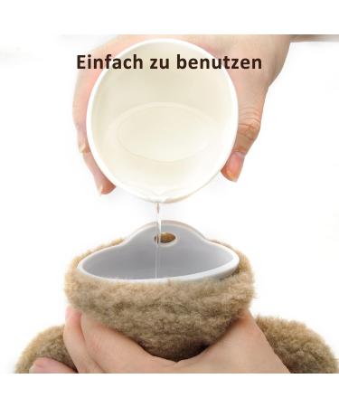 1L Heat Bottle with Plush Animal Cover - Washable PVC Hot Water Bag & Fluffy Heating Pillow for Cozy Warmth - Buy Online on GoSupps.com