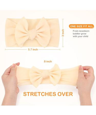 Makone Baby Girl Headbands - 6 Pack of Soft and Stretchy Turban Bows in Green for Newborns and Toddlers - Buy Online on GoSupps.com