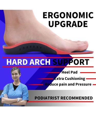 Plantar Fasciitis Insoles Arch Support - Heavy Duty Gel Inserts for Work Boots - Men's 9-10.5 / Women's 10-11.5 (M) Blue - Buy Online on GoSupps.com