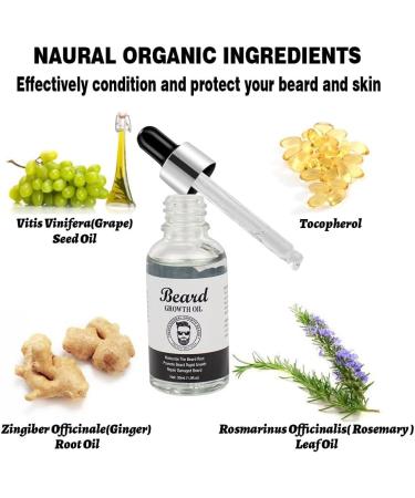 Beard Grooming Kit for Men - Shampoo, Growth Oil, Balm Set | Stocking Fillers - Beard Care Gift - Buy Online on GoSupps.com