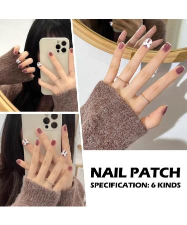 Artificial Nails Mid-length Fake Nails Gradient Wear Fake Nail On Finished Nails Coffin Nails Stickers Press - Buy Online on GoSupps.com