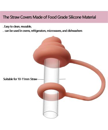 Tbecor Silicone Straw Cover Tips Compatible with Stanley Cups Dust Proof Straw Caps for 40 oz Tumbler and Water Bottles Reusable Straw Tips Lids (Prank Faeces) - Buy Online on GoSupps.com