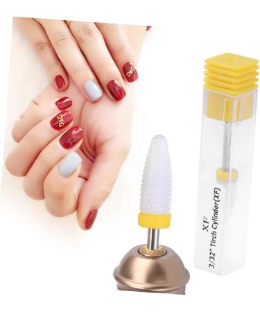 minkissy Nail File Bits Cuticle Drill Bit Nail Art Supplies Manicure Drill Bit nail polish grinding bit Nail Grinding Head ceramic drill bit nail bit Accessories electric motor medium Yellow - Buy Online on GoSupps.com