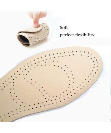 Premium Leather Insoles 2 Pairs - Comfortable Shoe Pads for Men and Women | Breathable Shock Absorber Insoles (EU 37-38) - Buy Online on GoSupps.com