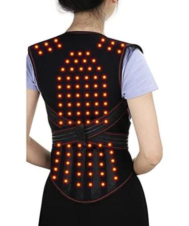 Lumbar Supports Self-Heating Vest 108pcs Magnetic Tourmaline Back Support Belt Brace Therapy Posture Corrector Waist Lumbar Support Belt Gym Corset For Men Women XL