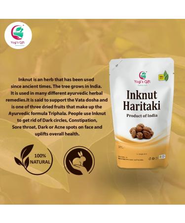 Organic Haritaki Inknut for Dark Circles - 8oz (227g) | 100% Naturally Dried Terminalia Chebula Herb by Yogi's Gift - Buy Online on GoSupps.com