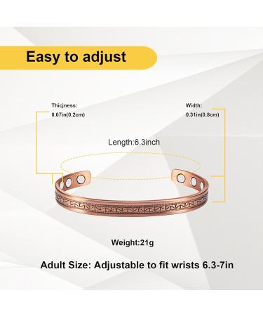 Shop 99% Pure Copper Bracelets for Women - Retro Magnetic Copper Jewelry Gift - Buy Online on GoSupps.com