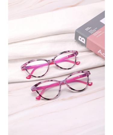 Lanlang 2-Pack Blue Light Filter Reading Glasses for Women - Anti-Eyestrain & Anti-UV - 0-4.0 Diopters L-L014 Gray Violet 2.5 Diopters - Buy Online on GoSupps.com