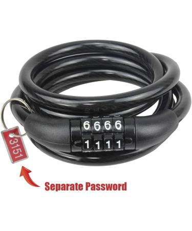 Seway Scooter Lock Cable for Xiaomi Mijia M365 & Segway Ninebot ES Series | Coiled Chain Combination Lock, 4 Ft. Long | Steel Wire, 1/3 inch | Fits M365/ES1/ES2/ES3/ES4 | Black - Buy Online on GoSupps.com