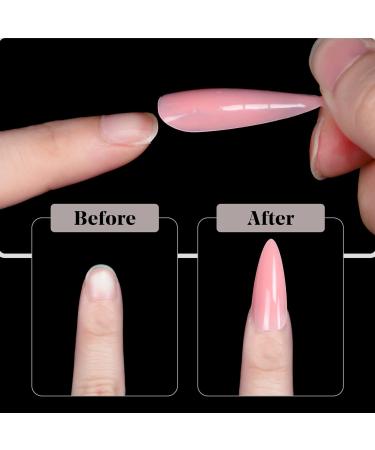 120pcs Dual Forms Stiletto & Almond Style Poly Extension Gel Nail Kit - DIY at Home - Buy Online on GoSupps.com