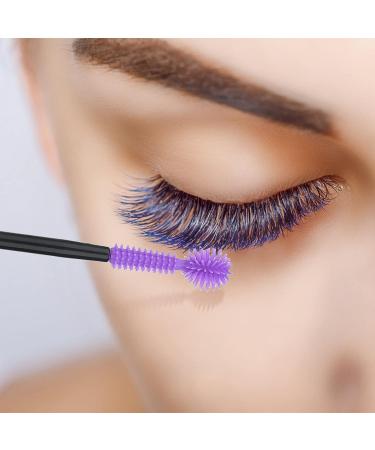 50PCS Disposable Silicone Eyelash Mascara Wands Brushes - Professional Makeup Tool Set (Purple) - Buy Online on GoSupps.com