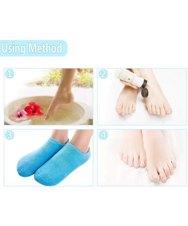 Pinkiou Moisturising Gel Socks & Gloves Set - Hydrating Treatment for Cracked Hands and Feet (Blue) - Buy Online on GoSupps.com