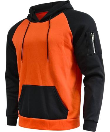 Hanxiulin Men's Training Suit - Cotton Jogging Set Sweatshirt & Pants for Fitness | Sport Jogging Outfit in Orange - Buy Online on GoSupps.com