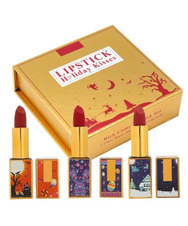 Dekaim 3PCS Matte Lipstick Set - Long Lasting Smooth & Moisturizing Makeup Kit for Beautiful Lips - Buy Online on GoSupps.com