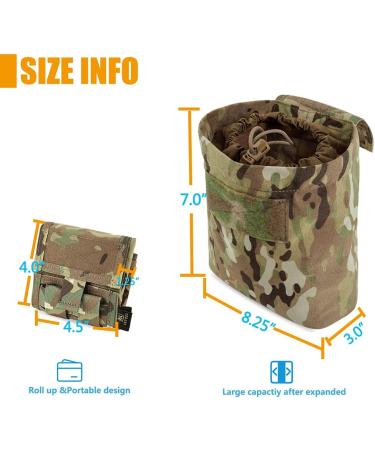 KRYDEX Molle Dump Pouch Roll-Up Drawstring Magazine Utility Pouch Folding Dump Bag Multicam - Buy Online on GoSupps.com
