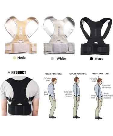 Adjustable Magnetic Posture Corrector Corset | Back Brace & Lumbar Support for Men & Women - Large-XL Nude - Buy Online on GoSupps.com