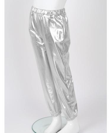Zdhoor Kids Metallic Dance Harem Pants - Silver, 8 Years | Modern Hip Hop Street Dancewear - Buy Online on GoSupps.com