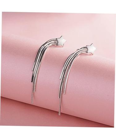 CALLARON 2pcs Stud Earrings Tassel Earrings Women Earrings Drop Earrings Star Earring Studs Earrings for Women Accessories Hanging Miss Medium Silver - Buy Online on GoSupps.com