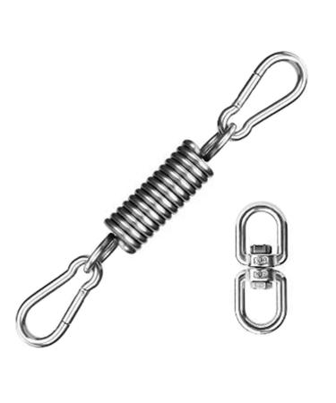 Sfeexun Punching Bag Hanger Set, Stainless Steel Swivel Mount Chain with Carabiners and Spring, 1000lbs Capacity for Heavy Bag, Gym Swing, Trapeze, Hammock Swivel Hanger with Spring