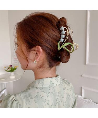 Blue Lily of the Valley Large Flower Hair Claw Clip for Women - Strong Metal Non-Slip Hair Clip for Thick and Thin Hair - Acetate Hair Accessories - Buy Online on GoSupps.com