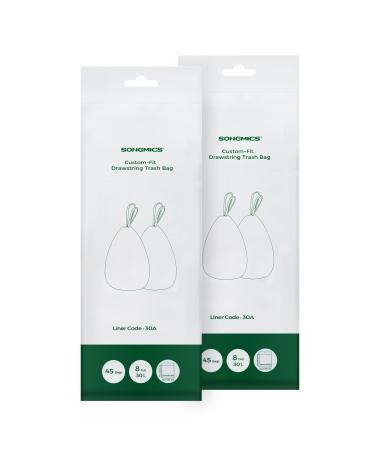 SONGMICS Drawstring Garbage Bags 30L Code 30A Custom Size 2 Rolls 90 Pack White KRB30A02 - Buy Online on GoSupps.com