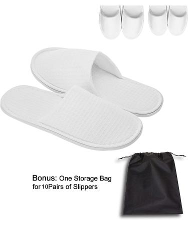 Echoapple Waffle Closed Toe White Slippers - Unisex Perfect for Spa Travel & Parties - Adjustable Fit for Most Sizes - Buy Online on GoSupps.com