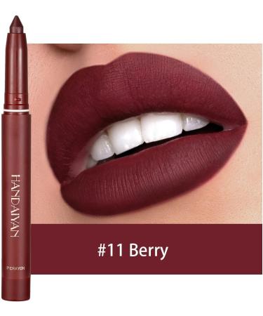  Beliky Girl Lightweight Matte Lipstick with Built-in Pencil Sharpener Rotary Cut Dual Use Waterproof No Drying Lipstick Lipstick Pencil Set (#11) - Buy Online on GoSupps.com