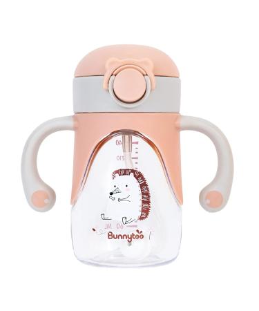 Bunnytoo Sippy Cup for Toddlers-240 ml Baby Cup Suitable from 8+ Months Learner Cup Night Trainer Cup Independent Drinking Spill-Free Toddler Cup Leak-Proof Silicone Spout BPA-Free-Apricot