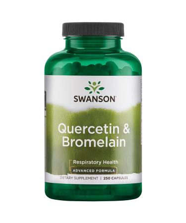 Swanson Quercetin & Bromelain-Promotes Respiratory Health Support & Aids Seasonal Immune System Health-Supports Cholesterol Levels Already Within The Normal Range-(250 Capsules, 260/78mg Each) 1