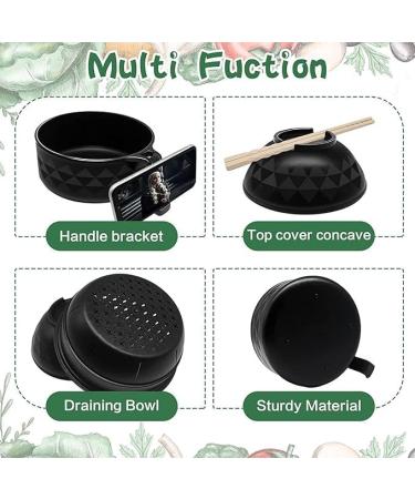 Instant Noodles Bowl with Chopsticks Spoon Fork Rapid Ramen Noodles for College Dorm Room Essentials Dishwasher-Safe Ramen Bowl Microwave Ramen Bowl Set Instant Noodle Bowl (WHITE) - Buy Online on GoSupps.com