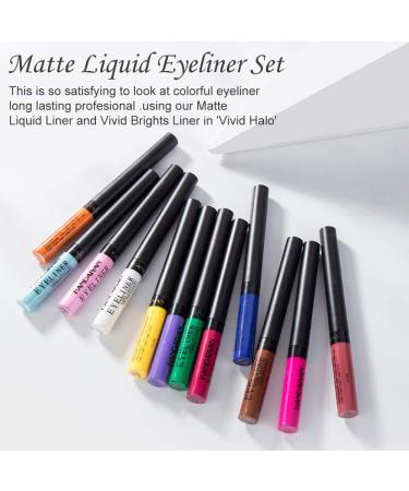 12 Colors Matte Liquid Eyeliner Set - Waterproof & Smudgeproof Matte Eye Liner Pen for Women - Buy Online on GoSupps.com