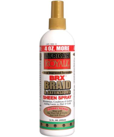 African Royale BRX Braid and Extensions Sheen Spray 12 oz (Pack of 8)