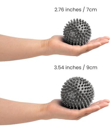 Aircover Massage Ball Set - 2-Person Hedgehog Balls for Foot Hand & Back Muscle Relief | Fitness Tools for Plantar Fasciitis & Trigger Point Therapy (Gray 7cm/9cm) - Buy Online on GoSupps.com