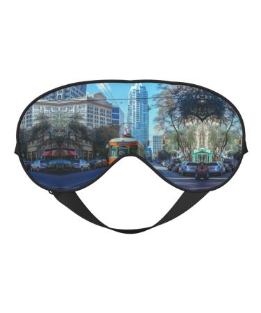 Austin Texas Print Ultra-Soft Light-Blocking Eye Mask for Optimal Comfort and Restful Sleep
