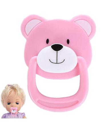 Gruwkue Baby Pacifier | Bear-Shaped Magnetic Dummy for Boys & Girls | Cute Puppy Bike Doll Accessories in Pink - Buy Online on GoSupps.com